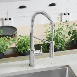 Blanco Catris Semi-Pro Pull-Down Dual-Spray Kitchen Faucet, PVD Steel, 1.5 GPM, Brass, 401918