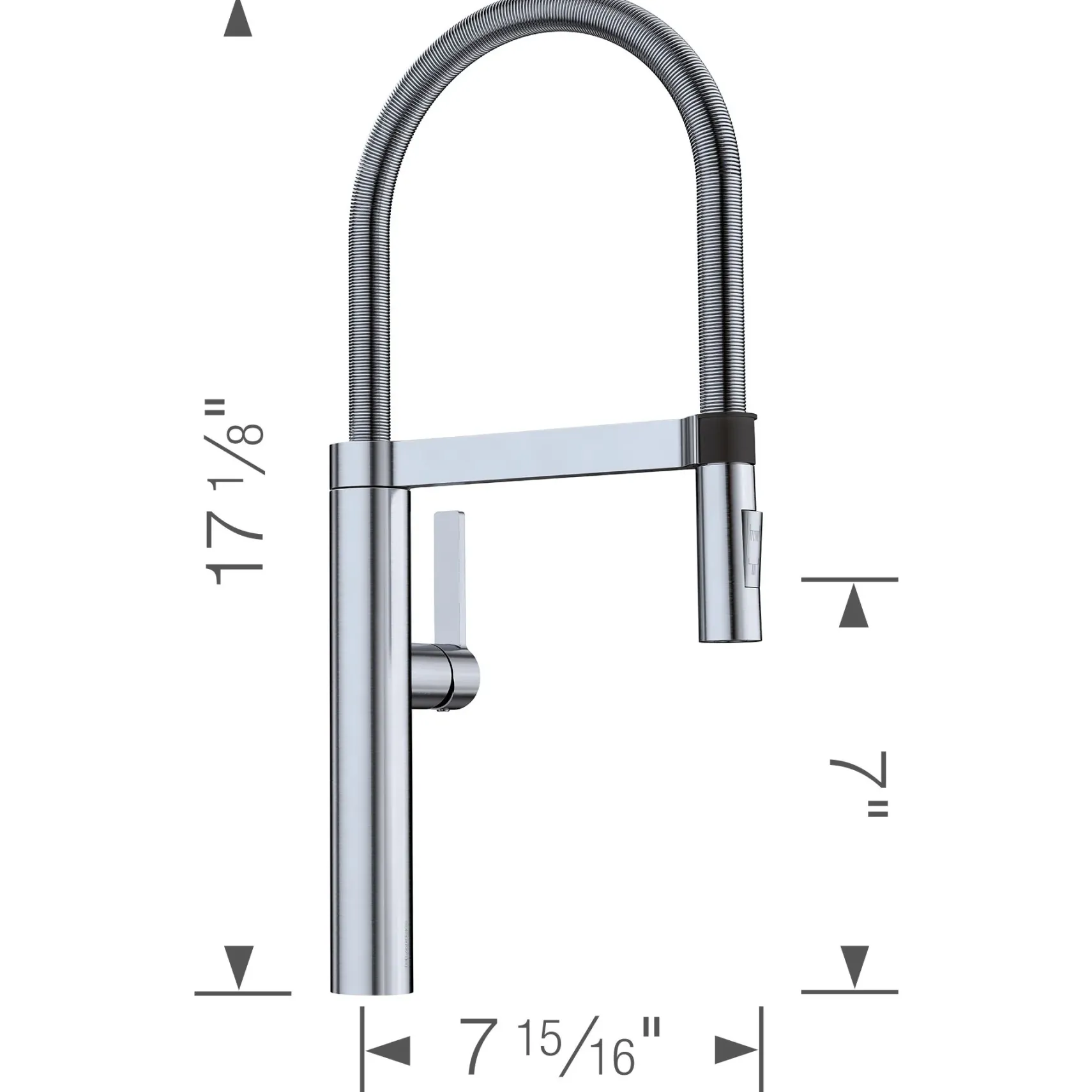 Blanco Culina 2.2 GPM Brass Kitchen Faucet, Semi-Pro, Satin Nickel, 441332