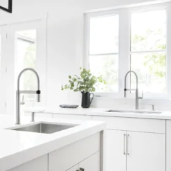 Blanco Culina 2.2 GPM Brass Kitchen Faucet, Semi-Pro, Satin Nickel, 441332