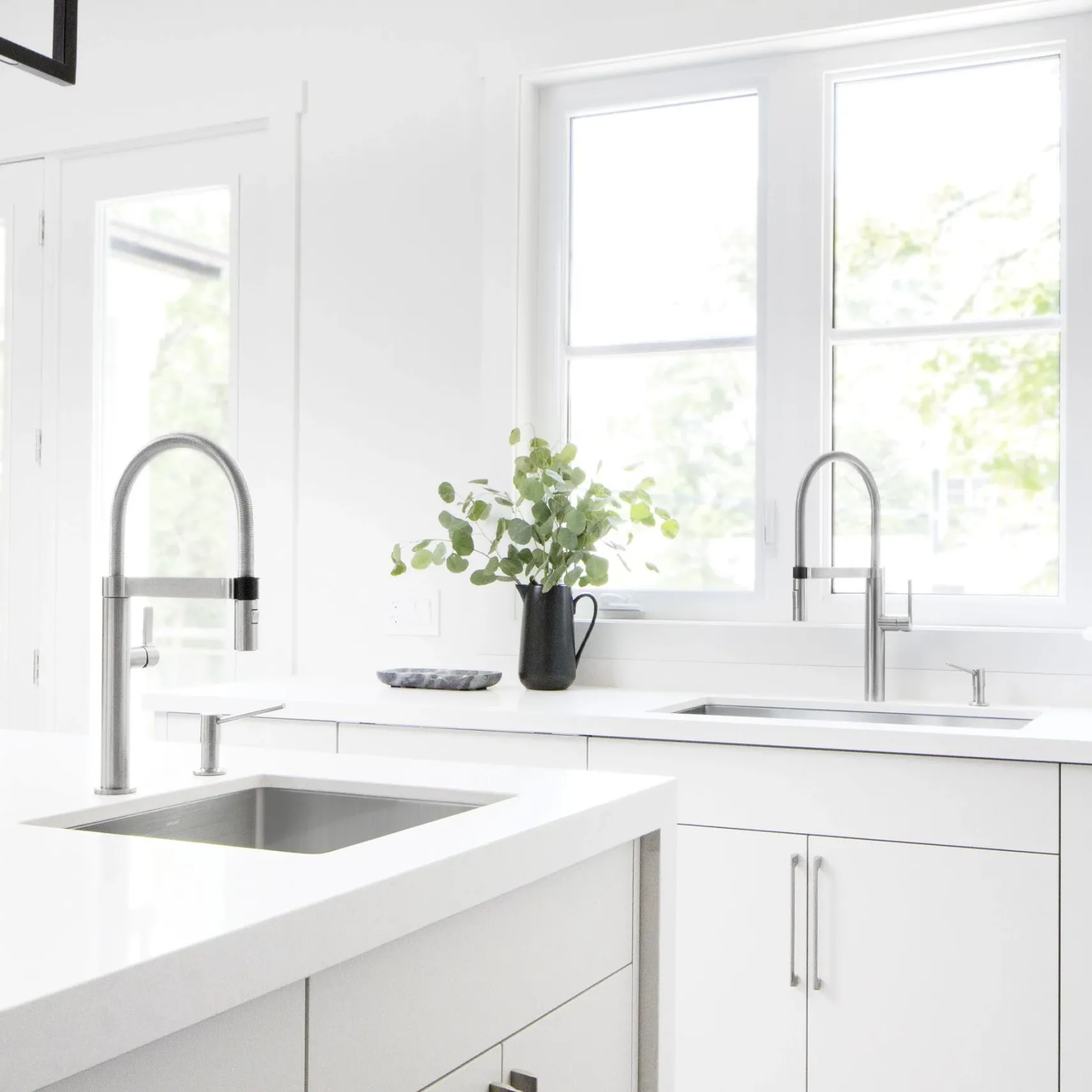 Blanco Culina 2.2 GPM Brass Kitchen Faucet, Semi-Pro, Satin Nickel, 441332
