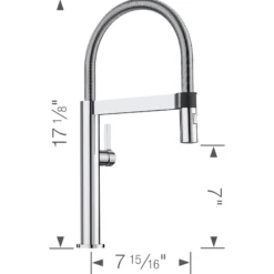 Blanco Culina 1.8 GPM Brass Kitchen Faucet, Semi-Pro, Polished Chrome, 441624