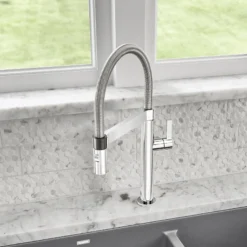 Blanco Culina 1.8 GPM Brass Kitchen Faucet, Semi-Pro, Polished Chrome, 441624