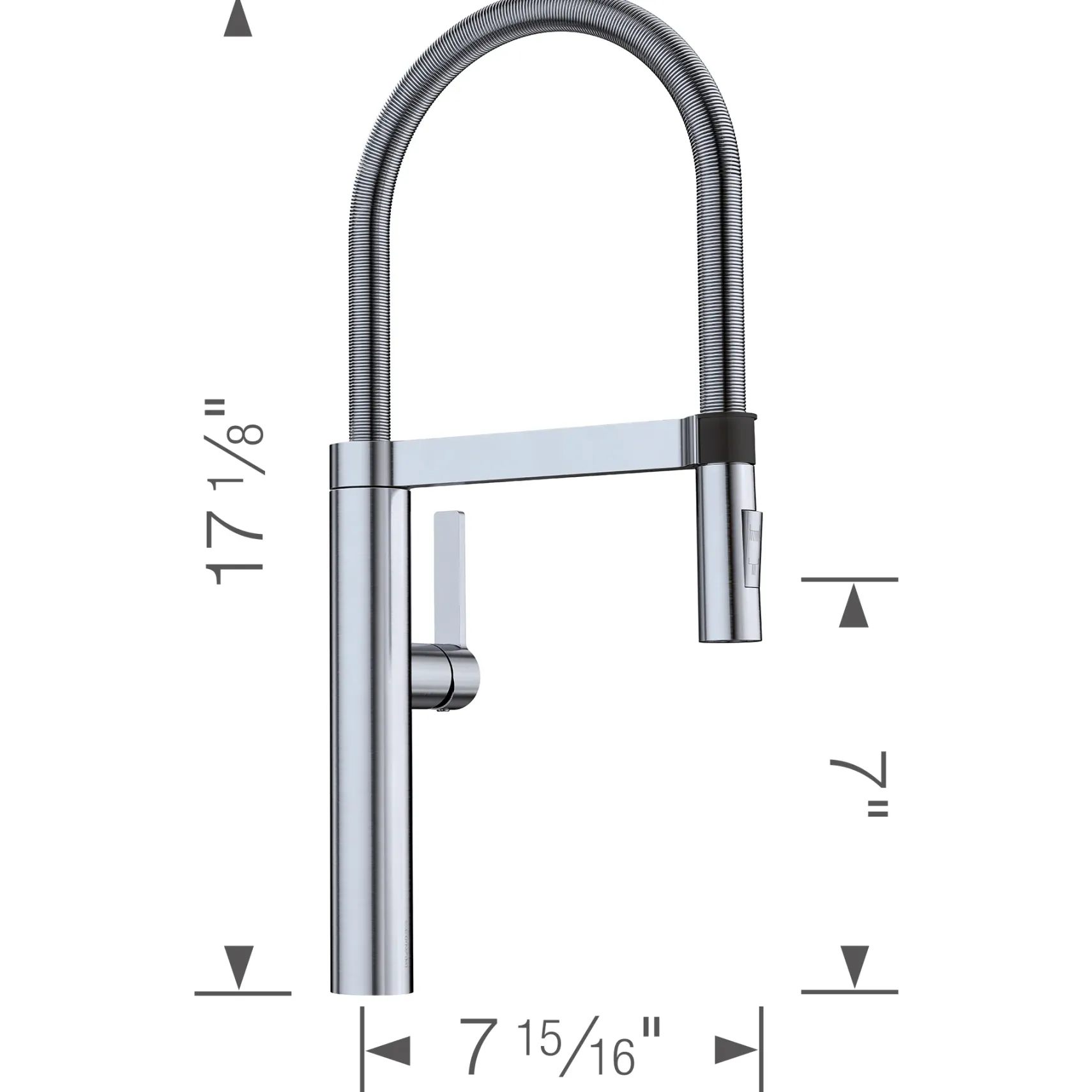 Blanco Culina 1.8 GPM Brass Kitchen Faucet, Semi-Pro, Satin Nickel, 441407