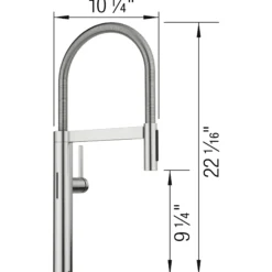 Blanco Culina II Pull-Down Dual-Spray Touchless Sensor Kitchen Faucet, PVD Steel, 1.5 GPM, Brass, 527470