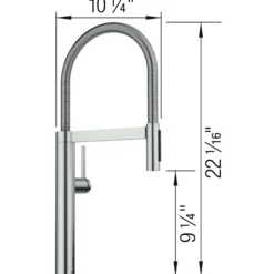 Blanco Culina II Semi-Pro Pull-Down Dual-Spray Kitchen Faucet, PVD Steel, 1.5 GPM, Brass, 527472