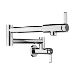 Blanco Culina II Wall-Mounted Pot Filler, Chrome, 1.5 GPM, Brass, 527485