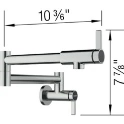Blanco Culina II Wall-Mounted Pot Filler, PVD Steel, 1.5 GPM, Brass, 527484