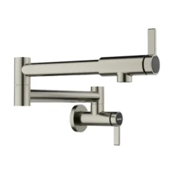Blanco Culina II Wall-Mounted Pot Filler, Satin Platinum, 1.5 GPM, Brass, 443254