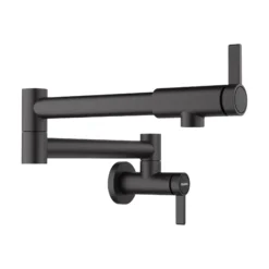 Blanco Culina II Wall-Mounted Pot Filler, Matte Black, 1.5 GPM, Brass, 527486