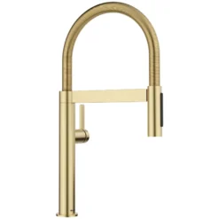 Blanco Culina Mini II Pull-Down Dual-Spray Kitchen Faucet, Satin Gold, 1.5 GPM, Brass, 527483