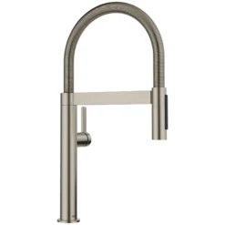 Blanco Culina Mini II Pull-Down Dual-Spray Kitchen Faucet, Satin Platinum, 1.5 GPM, Brass, 443253