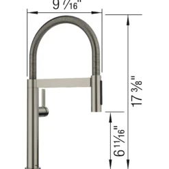 Blanco Culina Mini II Pull-Down Dual-Spray Kitchen Faucet, Satin Platinum, 1.5 GPM, Brass, 443253