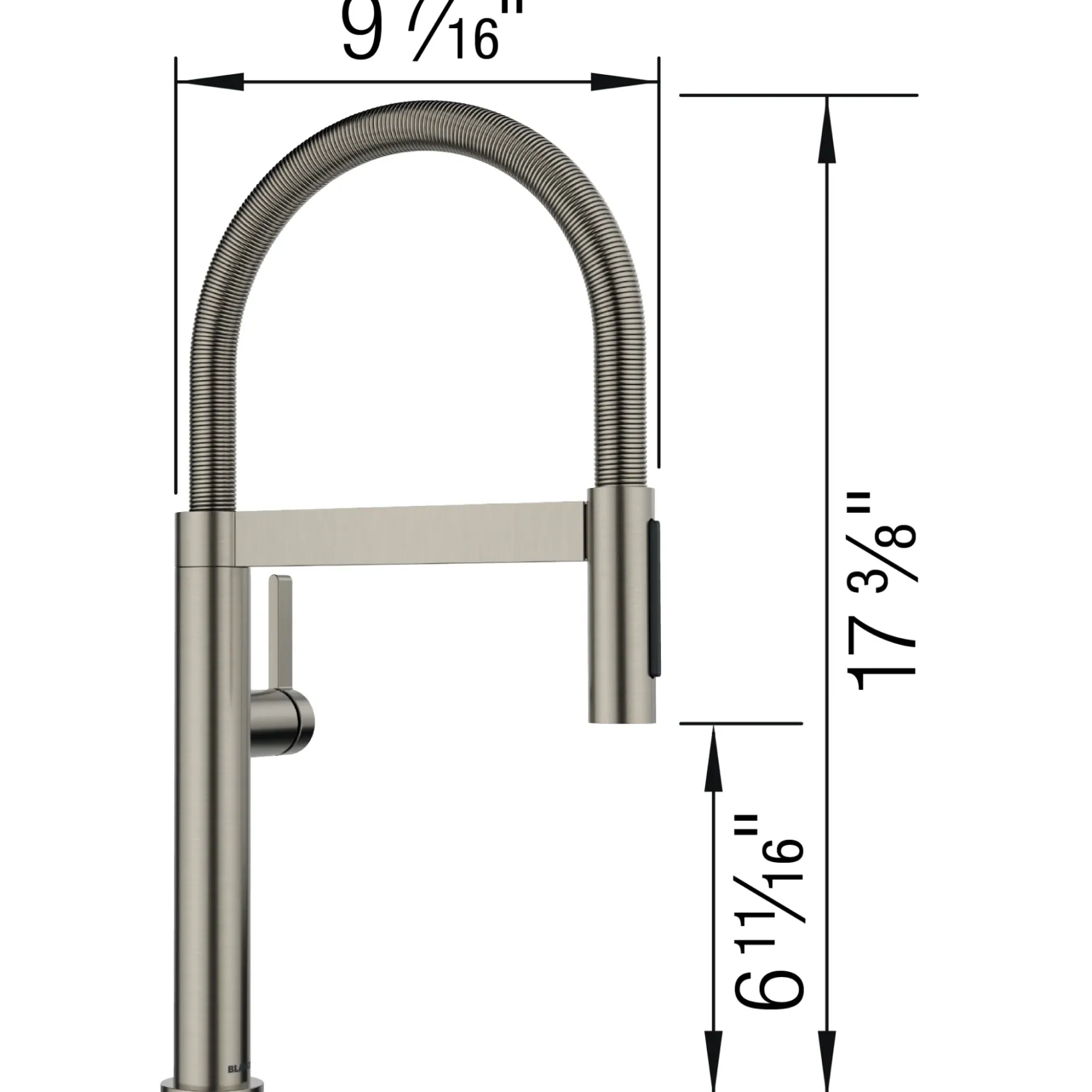 Blanco Culina Mini II Pull-Down Dual-Spray Kitchen Faucet, Satin Platinum, 1.5 GPM, Brass, 443253