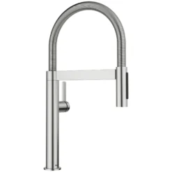 Blanco Culina Mini II Pull-Down Dual-Spray Kitchen Faucet, PVD Steel, 1.5 GPM, Brass, 527479