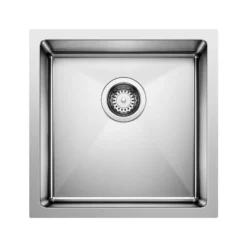 Blanco Cuvee 17" Square Stainless Steel Bar/Prep Sink, Satin Polish, 16 Gauge, No Faucet Hole, 524755