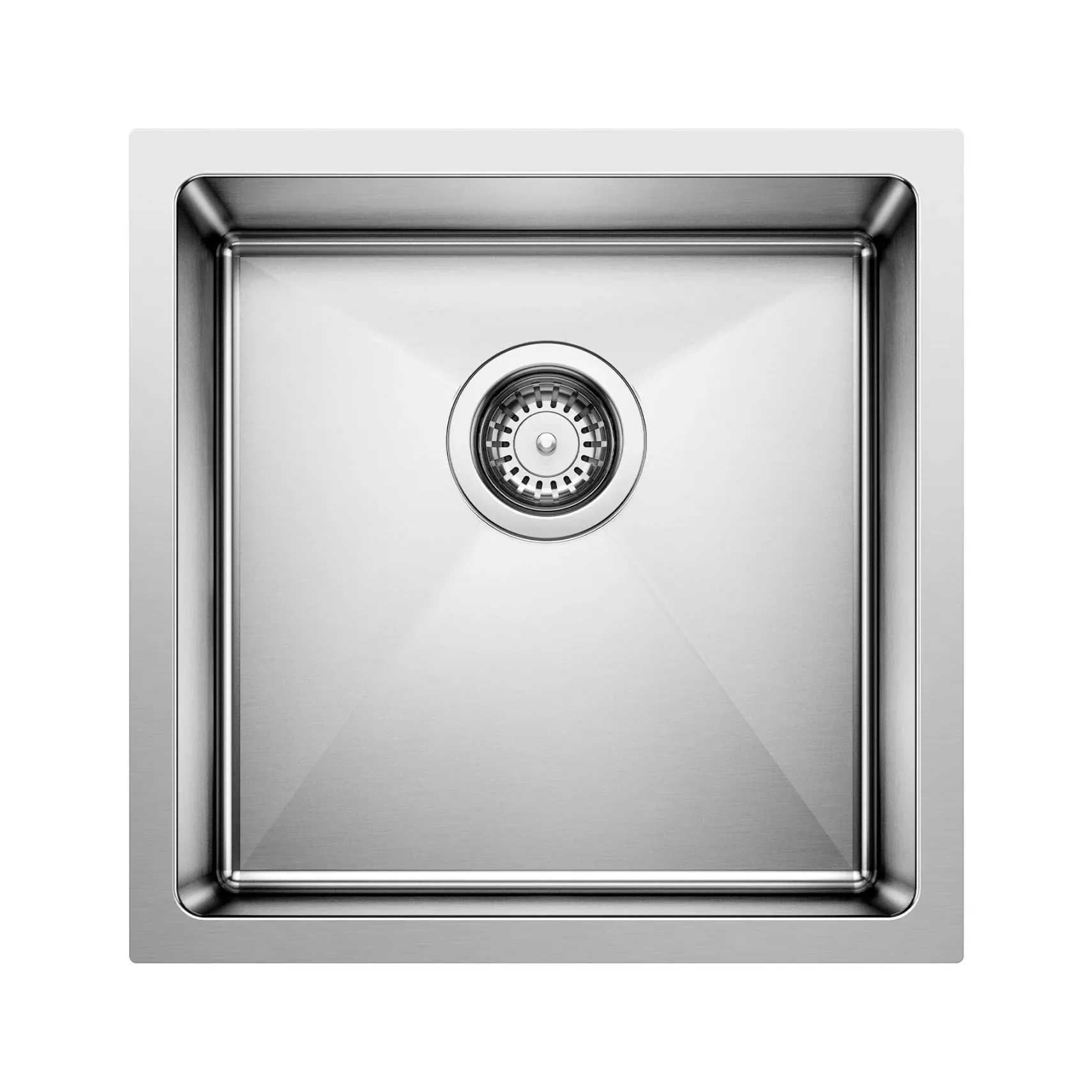 Blanco Cuvee 17" Square Stainless Steel Bar/Prep Sink, Satin Polish, 16 Gauge, No Faucet Hole, 524755