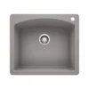 Blanco Diamond 25" Dual Mount Granite Composite Kitchen Sink, Silgranit, Metallic Gray, 440209