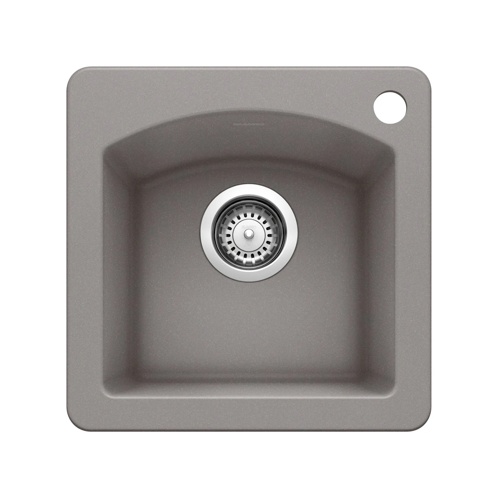 Blanco Diamond 15" Square Granite Composite Bar/Prep Sink, Silgranit, Metallic Gray, 440203