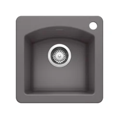 Blanco Diamond 15" Square Granite Composite Bar/Prep Sink, Silgranit, Cinder, 441477