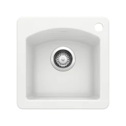Blanco Diamond 15" Square Granite Composite Bar/Prep Sink, Silgranit, White, 440205