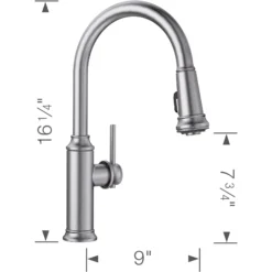 Blanco Empressa 1.5 GPM Brass Kitchen Faucet, Pull-Down, Stainless, 442500