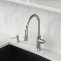 Blanco Empressa 1.5 GPM Brass Kitchen Faucet, Pull-Down, Stainless, 442500