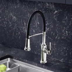Blanco Empressa 1.5 GPM Brass Kitchen Faucet, Semi-Pro, Polished Nickel, 442510