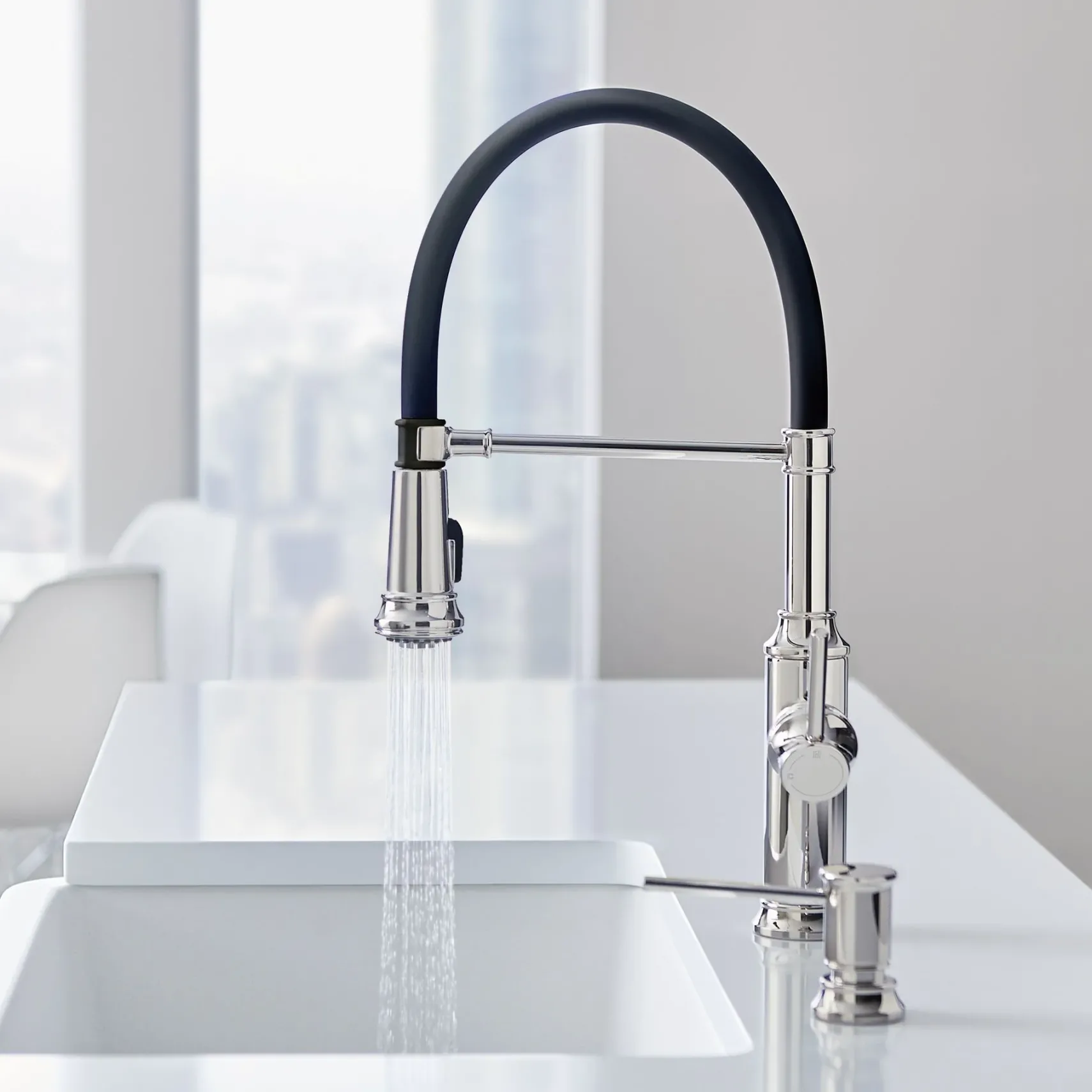 Blanco Empressa 1.5 GPM Brass Kitchen Faucet, Semi-Pro, Polished Nickel, 442510