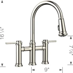 Blanco Empressa 1.5 GPM Brass Kitchen Faucet, Pull-Down, Polished Nickel, 442506