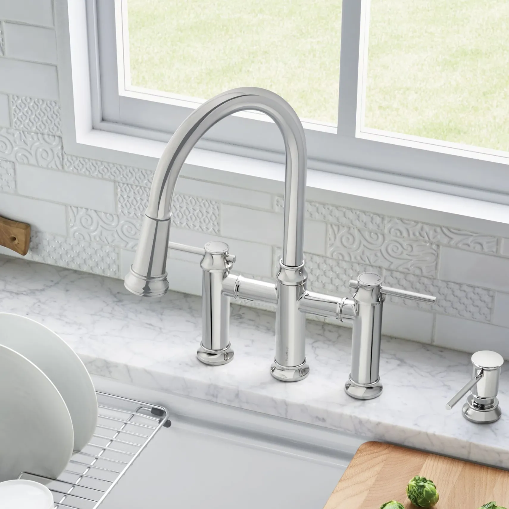 Blanco Empressa 1.5 GPM Brass Kitchen Faucet, Pull-Down, Polished Chrome, 442504