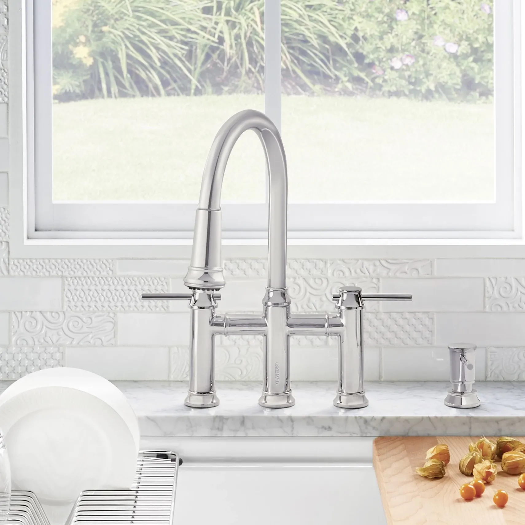 Blanco Empressa 1.5 GPM Brass Kitchen Faucet, Pull-Down, Polished Chrome, 442504
