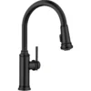 Blanco Empressa High Arc Pull-Down Dual-Spray Kitchen Faucet, Matte Black, 1.5 GPM, Brass, 443023