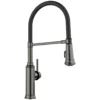 Blanco Empressa Semi-Pro Pull-Down Dual-Spray Kitchen Faucet, Satin Dark Steel, 1.5 GPM, Brass, 443264