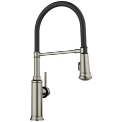 Blanco Empressa Semi-Pro Pull-Down Dual-Spray Kitchen Faucet, Satin Platinum, 1.5 GPM, Brass, 443246
