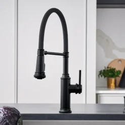 Blanco Empressa Semi-Pro Pull-Down Dual-Spray Kitchen Faucet, Matte Black, 1.5 GPM, Brass, 443022