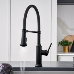 Blanco Empressa Semi-Pro Pull-Down Dual-Spray Kitchen Faucet, Matte Black, 1.5 GPM, Brass, 443022