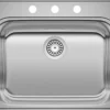 Blanco Essential 25" Drop In/Topmount Stainless Steel Laundry Sink, 20 Gauge, 441400