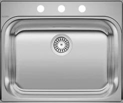 Blanco Essential 25" Drop In/Topmount Stainless Steel Laundry Sink, 20 Gauge, 441400