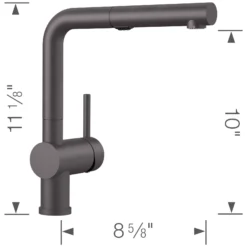 Blanco Linus 1.5 GPM Brass Kitchen Faucet, Pull-Out, Cinder, 526369
