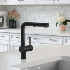 Blanco Linus 1.5 GPM Brass Kitchen Faucet, Pull-Out, Anthracite, 526367