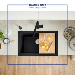 Blanco Linus 1.5 GPM Brass Kitchen Faucet, Pull-Out, Anthracite, 526367