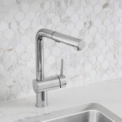 Blanco Linus 1.5 GPM Brass Kitchen Faucet, Pull-Out, Polished Chrome, 526365