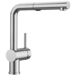 Blanco Linus 1.5 GPM Brass Kitchen Faucet, Pull-Out, Stainless, 526366