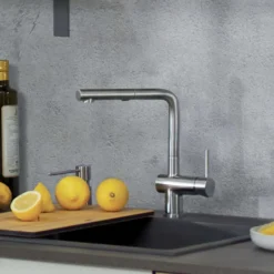 Blanco Linus 1.5 GPM Brass Kitchen Faucet, Pull-Out, Stainless, 526366