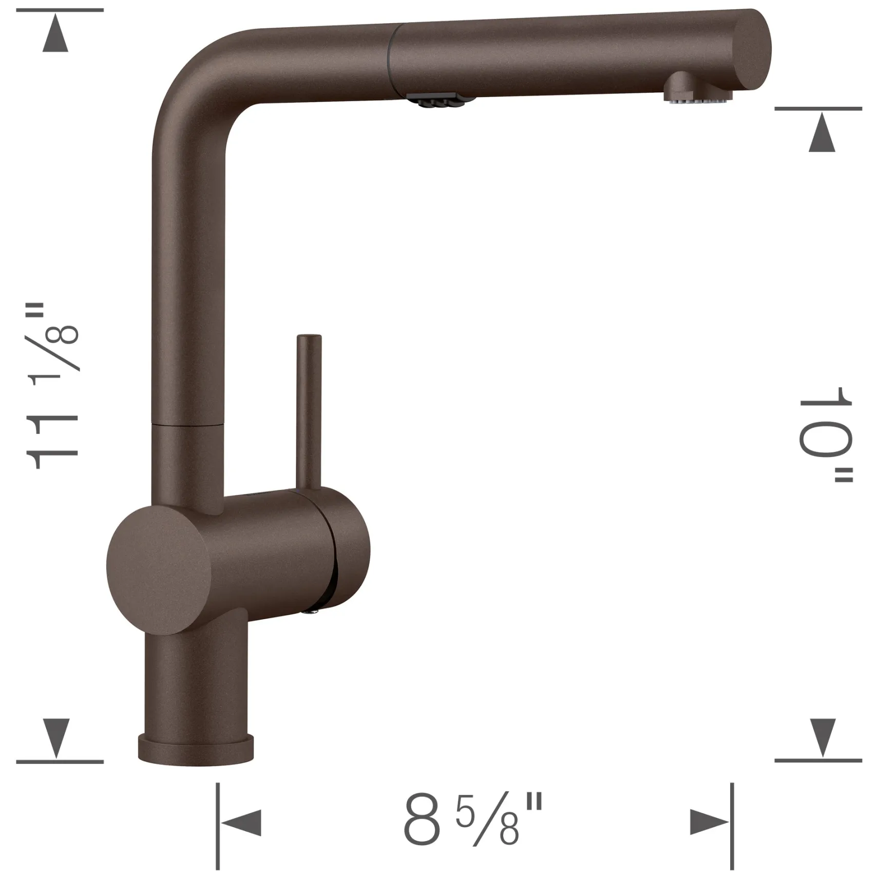 Blanco Linus 1.5 GPM Brass Kitchen Faucet, Pull-Out, Cafe, 526368