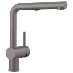 Blanco Linus 1.5 GPM Brass Kitchen Faucet, Pull-Out, Metallic Gray, 526370