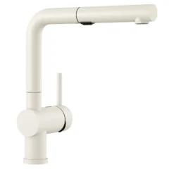 Blanco Linus 1.5 GPM Brass Kitchen Faucet, Pull-Out, White, 526373