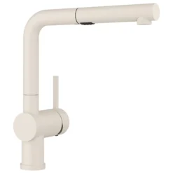 Blanco Linus Low Arc Pull-Out Dual-Spray Kitchen Faucet, Soft White, 1.5 GPM, Brass, 526963