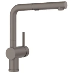 Blanco Linus Low Arc Pull-Out Dual-Spray Kitchen Faucet, Volcano Gray, 1.5 GPM, Brass, 526962