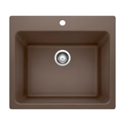 Blanco Liven 25" Dual Mount Granite Composite Laundry Sink, Silgranit, Cafe, 401922